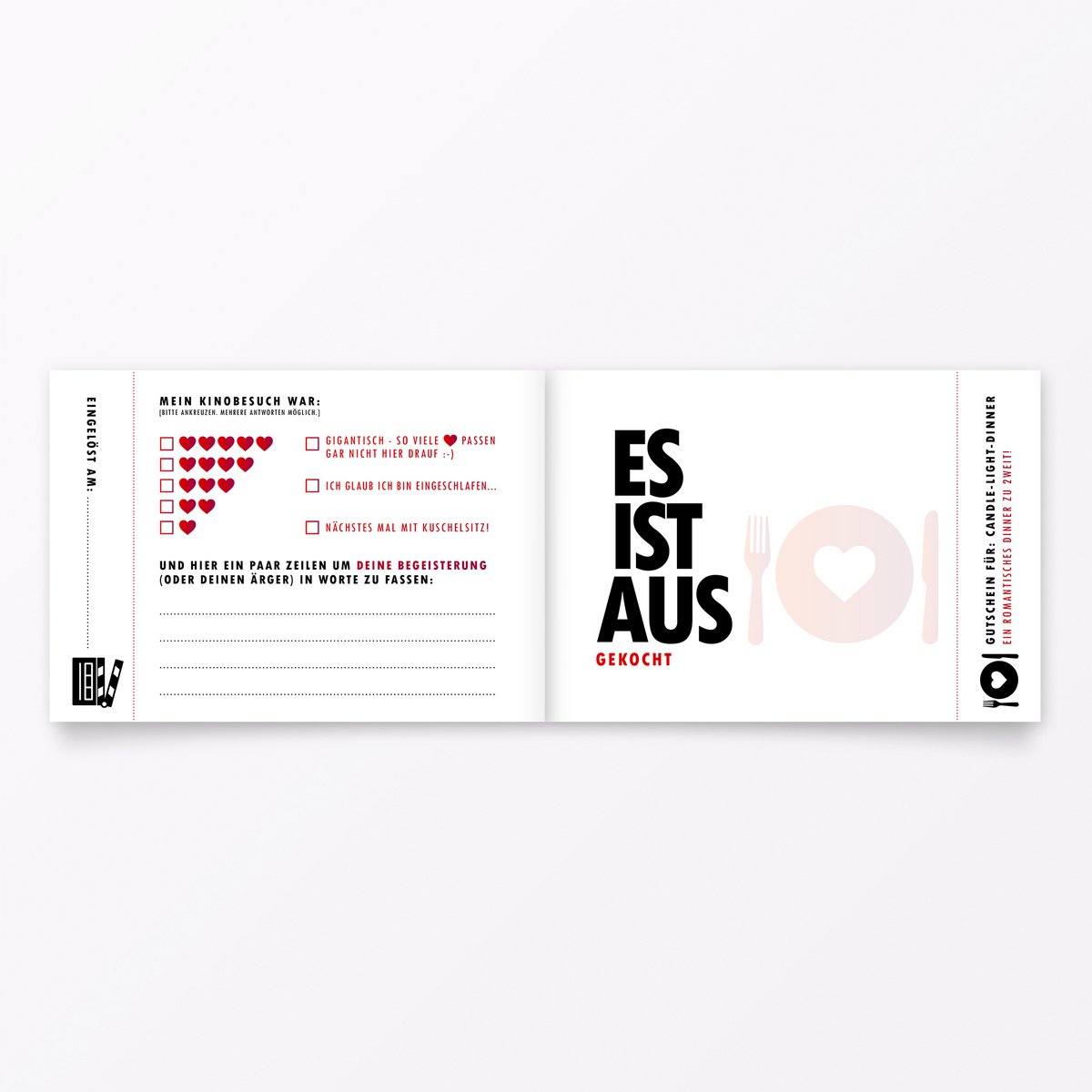 Gutscheinheft "Es ist aus" für die FRAU mit 6 Gutscheinen