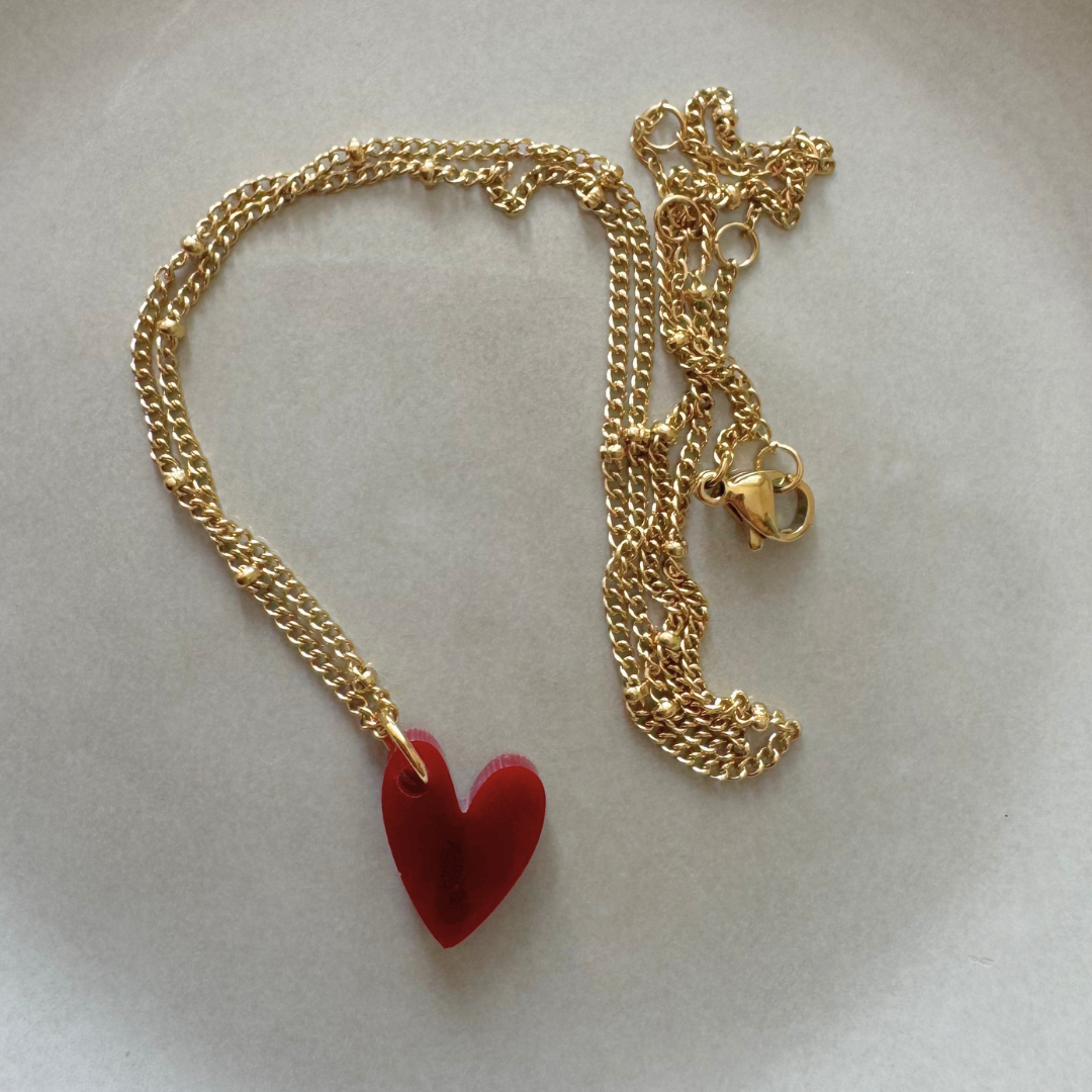 Halskette Lume Charms | Herz Burgund