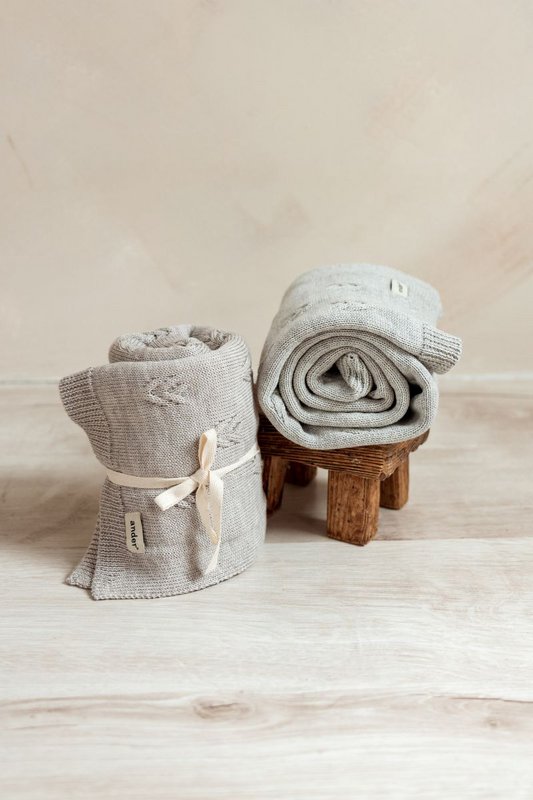DIEGO baby blanket – 100% merino wool – gray