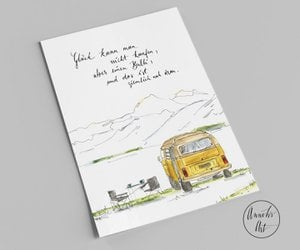 Postkarte | Bulli | Glück kann man nicht kaufen, aber einen Bulli