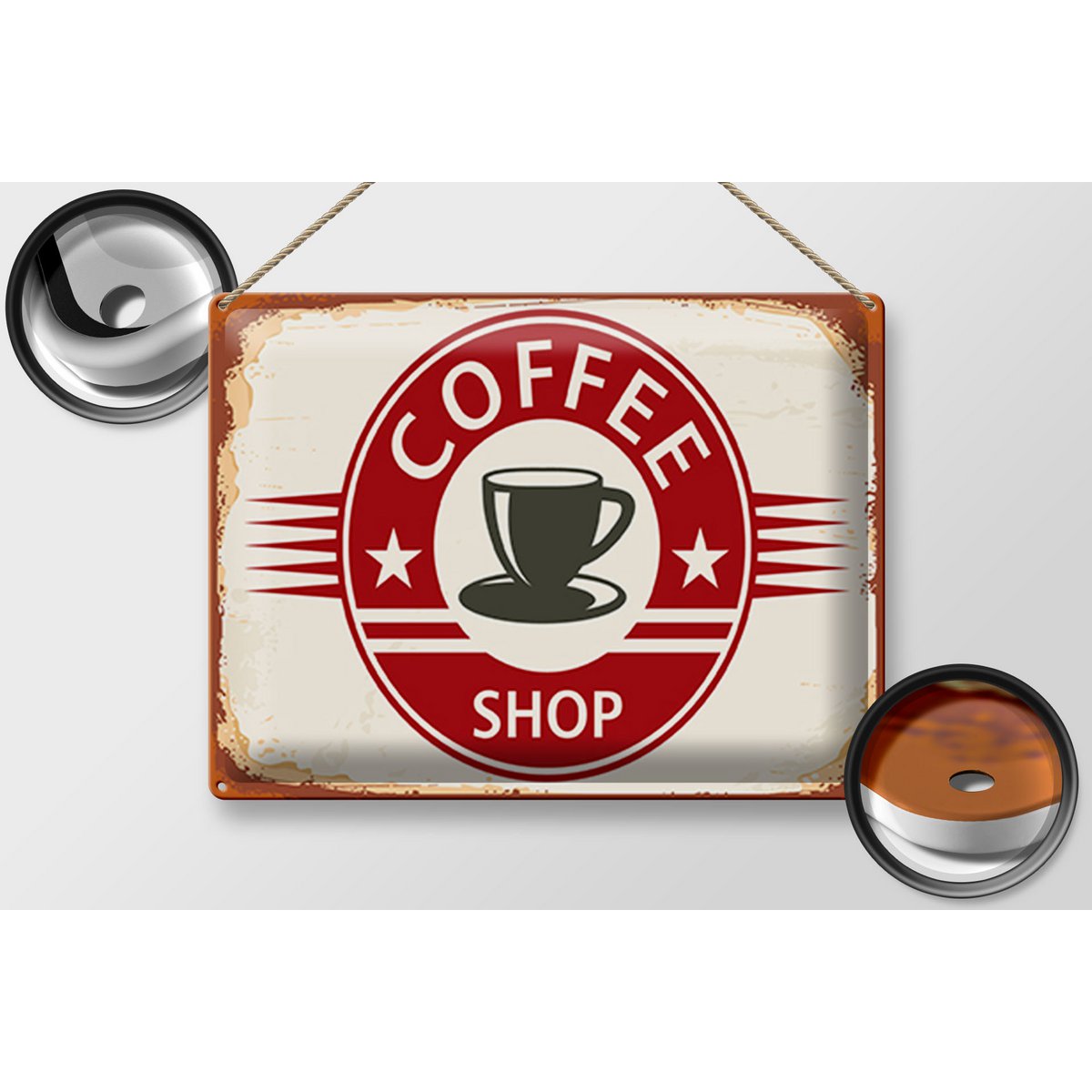 Tin Sign Retro 40x30cm Coffee Shop Coffee Cup