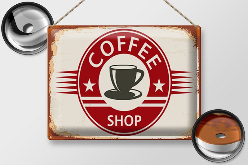 Tin Sign Retro 40x30cm Coffee Shop Coffee Cup