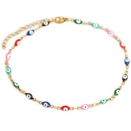 Bracelet de cheville doré mauvais œil