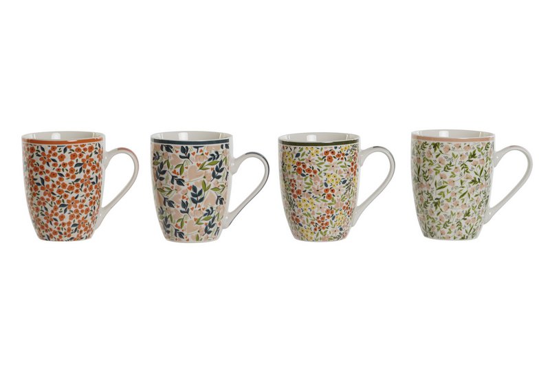 MUG PORCELANA 11,5X8,3X10,5 340ML FLORAL 4 SURT. PC207761