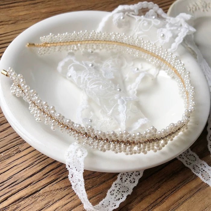 Handmade Delicate Pearls Headband