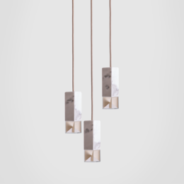 Lamp/One Calacatta Marble Trio Chandelier