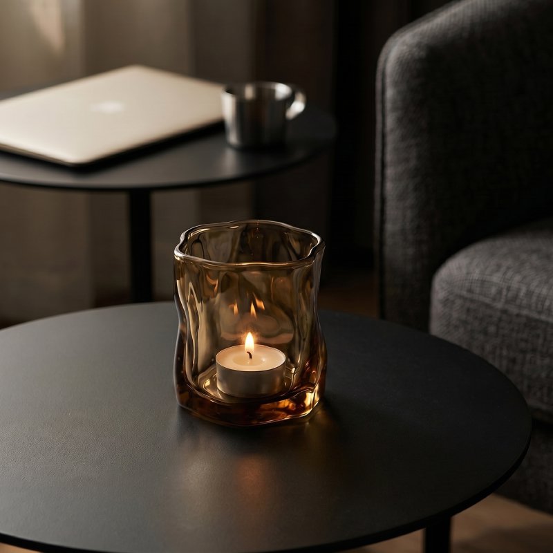 Tealight holder - Tealight holder - Candle holder – Amber
