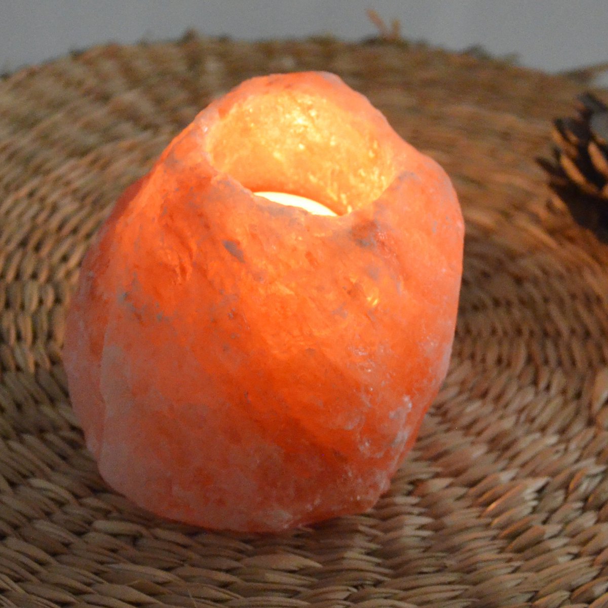 Himalayan salt candle holder - For CHAUTER CHAUTER - RADS 500G format - Gift idea - Original decoration object