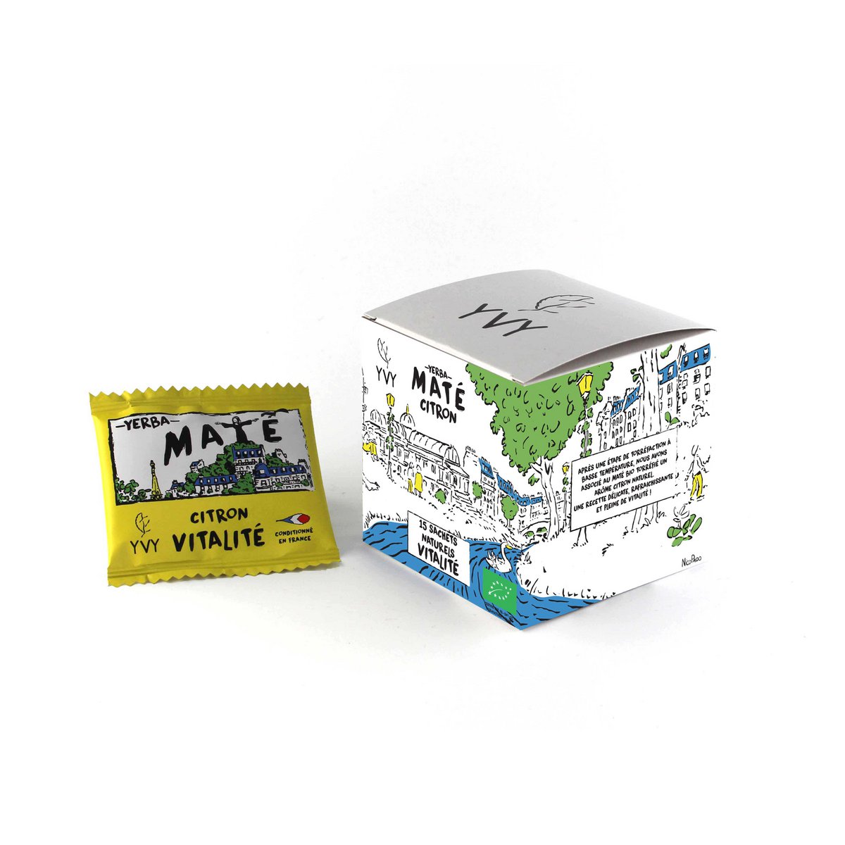 Organiczna mate cytrynowa - 15 biodegradowalnych torebek mate
