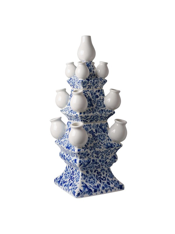 Tulip vase XL - 3 -piece - Ornate flower - Ceramics - 51 cm