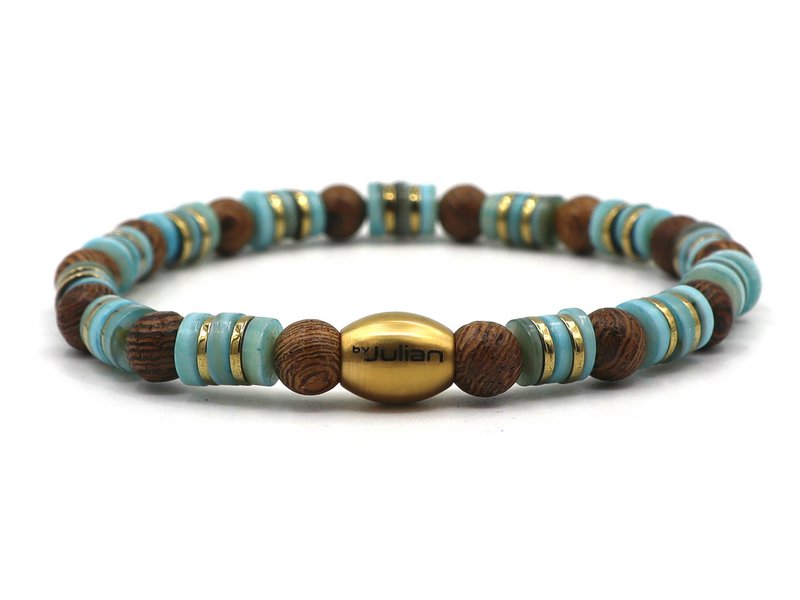 Enam Tiga turquoise (zilver of goud)