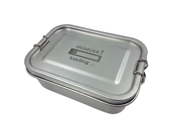 Brotdose "Piet", lunch box, Edelstahl, dicht, 800ml, Motiv loading battery