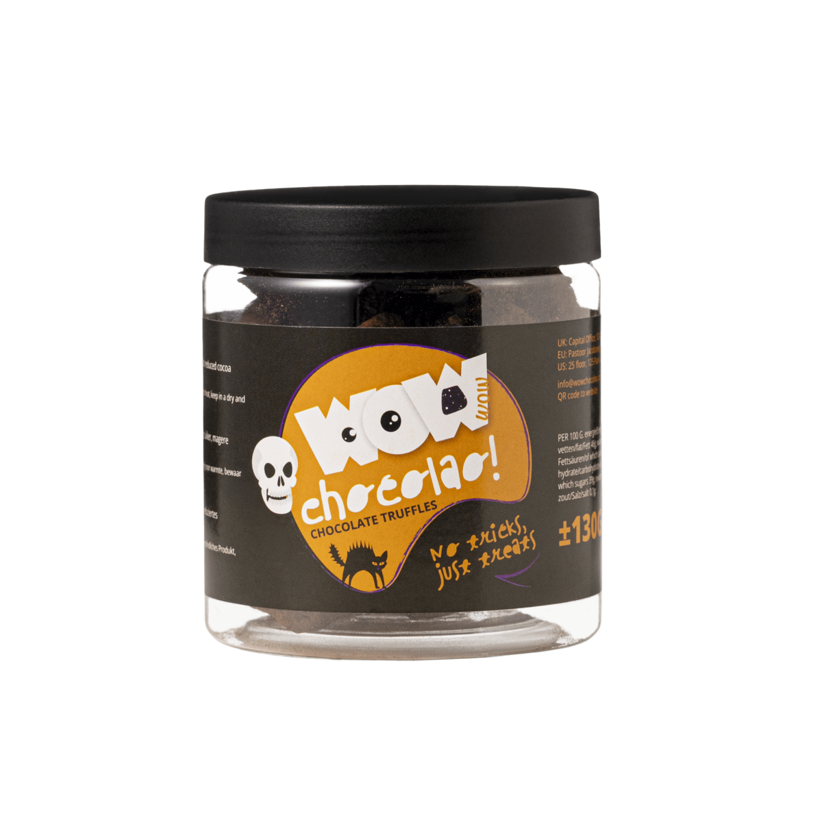 No Tricks Just Treats Tarro de regalo de trufas 130 g | chocolates de halloween