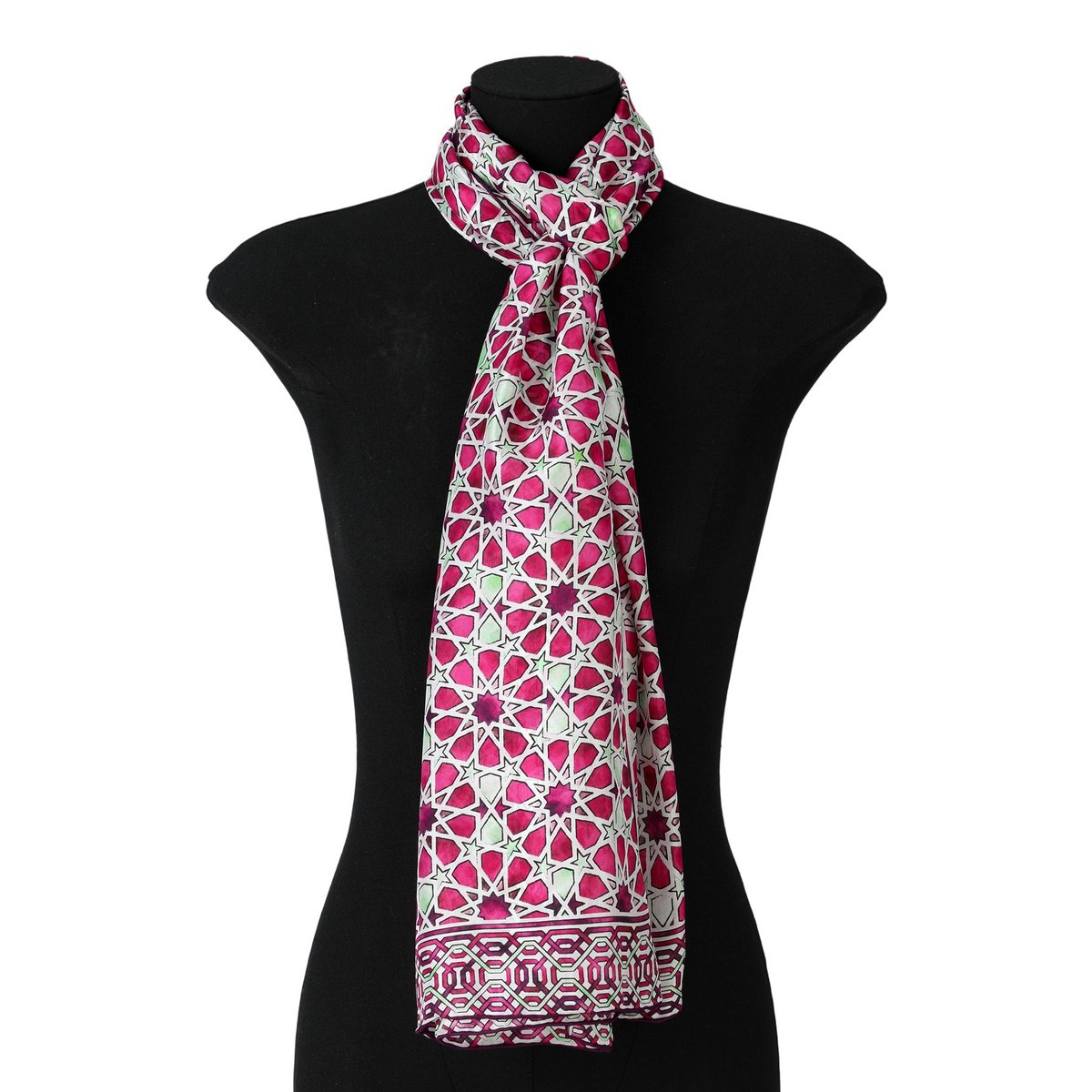 Long Pink Silk Scarf Fatima