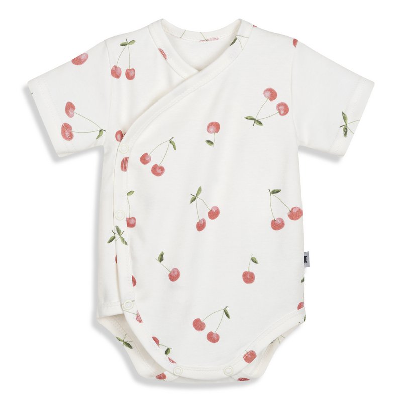 Bodysuit kimono with short sleeves