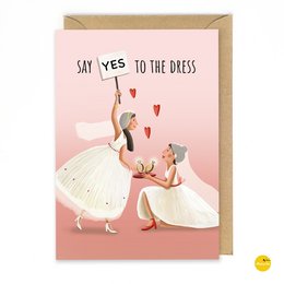 Matrimonio de tarjeta de felicitación 2 mujeres