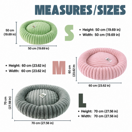 Round Bed for Cats, Dogs, and Rabbits | Soft Plush & Thickened Cradle-Style Padded Winter Bed | Cozy, Warm & Fluffy Teddy Bear Design Bed | Available in 3 Sizes | Ideal for Small and Medium Pets