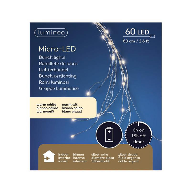 Iluminación en cascada 60LED cálida