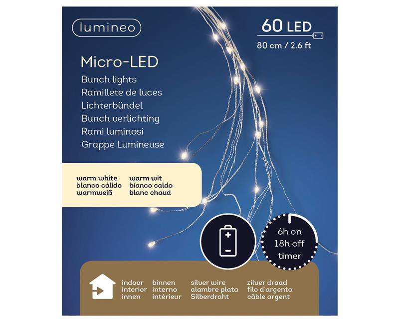 Illuminazione a cascata 60LED warmwit