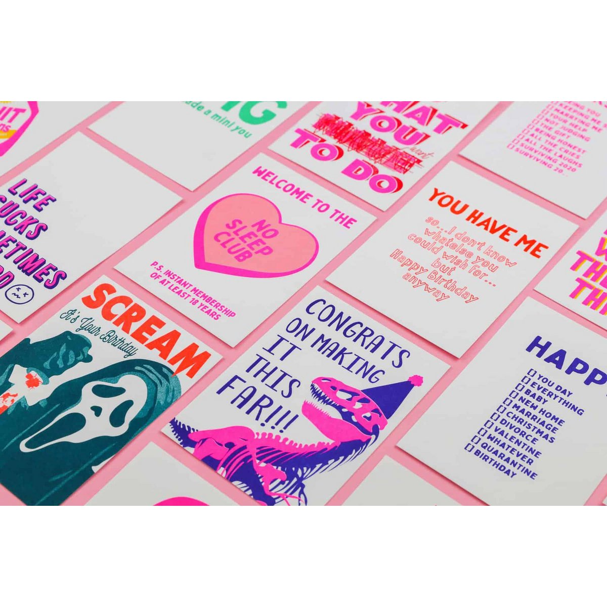 Estampado Riso No Sleep Club rosa