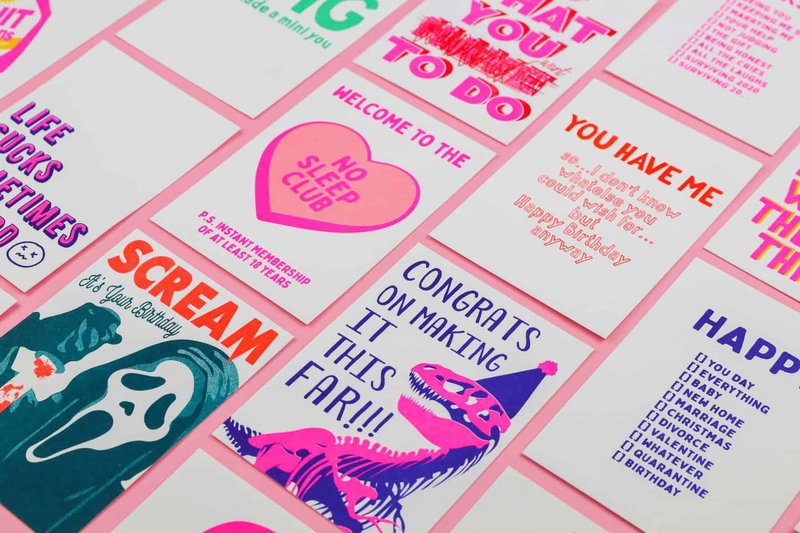 Riso print No sleep club rosa