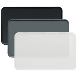 Basic silicone bowl mat in various sizes and colors, including black, grey, and transparent. The mat is designed for use with food bowls.