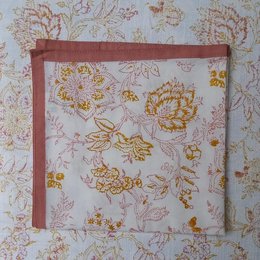 Serviet 'Flower' Pink/Ochre
