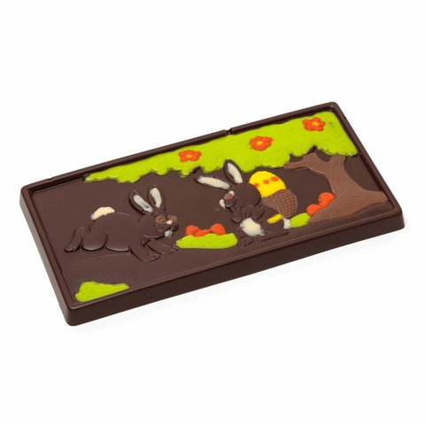 Chocolade handgemaakte reep pasen (donker) 120 Grs