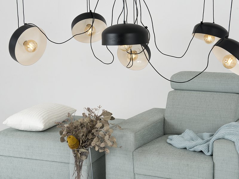 Hängelampe POPO FLAT L 6 - schwarz