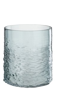 J-Line windlicht Zee - glas - blauw - small