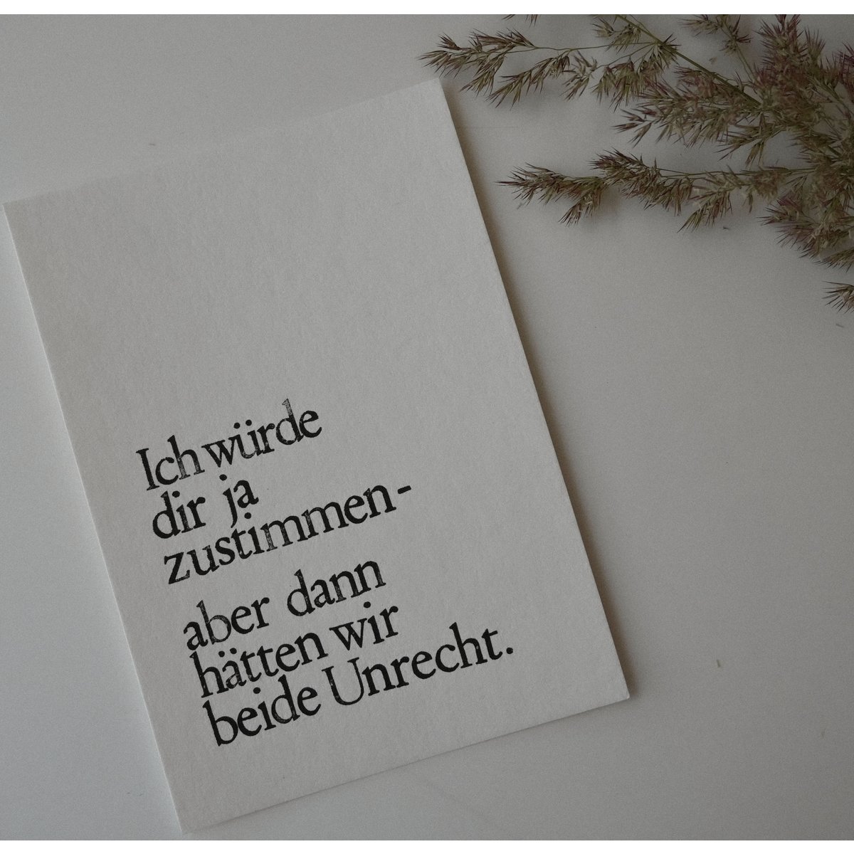 Stemplet postkort "Jeg er enig med dig"