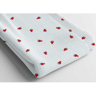 100 % Baumwoll-Musselin – Sharky-Streifen-Print