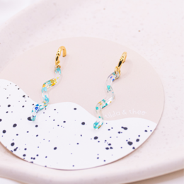 Oorbellen glitter oorringen acryl 18k vergulde glitter slang - lichtgewicht oorknopjes geometrische vorm