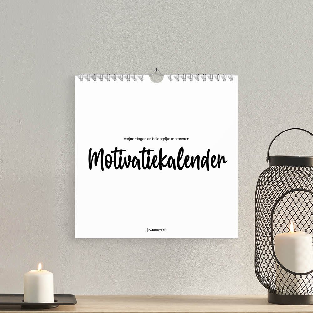 Duurzame verjaardagskalender Motivatie 21x21 cm – Minimalistische vierkante kalender