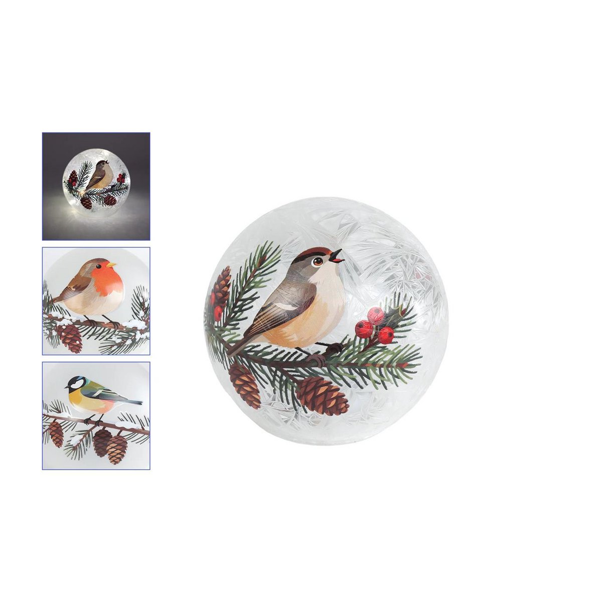Atmospheric lighting LED Bird ball white glass