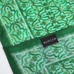 Green Square Silk Scarf Fihri