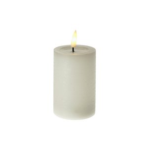 LED candle with melting effect, white, plastic/wax/LED, 6.5x13 cm