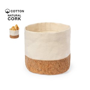 BREAD BASKET MADE OF SOFT 100% COTTON AND CORK AT THE BASE, WITH A ROUND DESIGN.MADE WITH PLANT-BASED ELEMENTS TO PROMOTE THE USE OF NATURAL RAW MATERIALS AND REDUCE POLLUTING EMISSIONS.CORK/ COTTON Copy