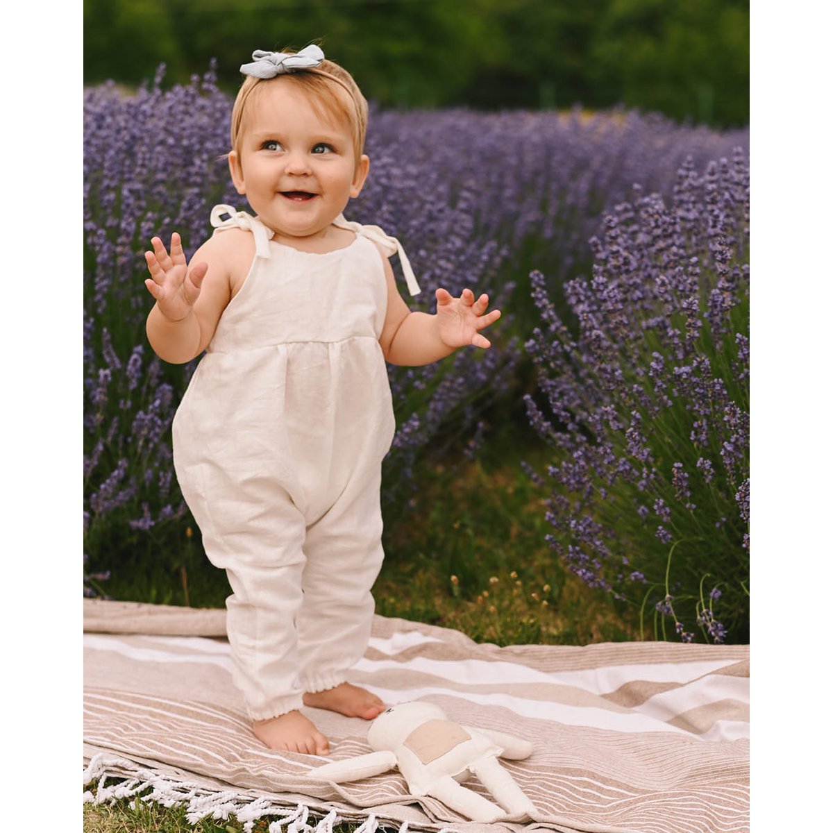 Unisex linen/cotton romper