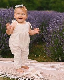 Unisex linen/cotton romper