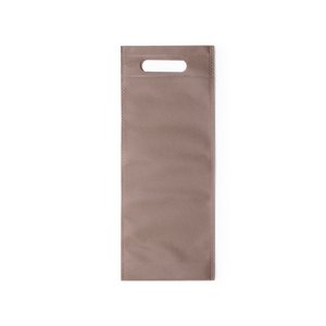 BROWN RESISTANT NON-WOVEN BAG FOR 75 CL. WINE BOTTLES. HEAT-SEALED FINISH AND WITH A RESISTANT DIE-CUT HANDLE WITH REINFORCEMENT Copy