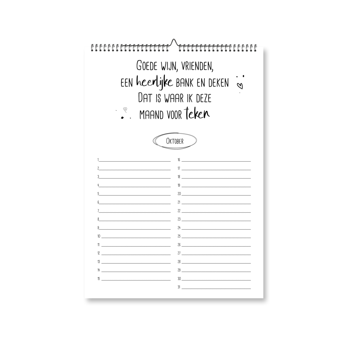 Verjaardagskalender A4