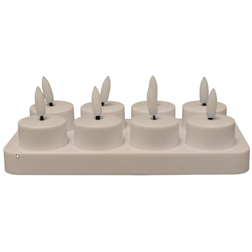 T-LIGHT RECHARGEABLE 8PC      WARM WHITE