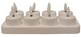 T-LIGHT RECHARGEABLE 8PC      WARM WHITE