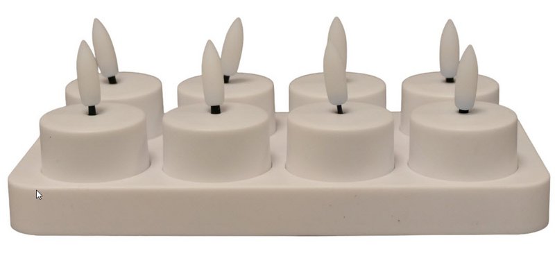 T-LIGHT RECHARGEABLE 8PC      WARM WHITE