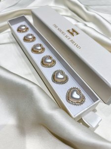 Kickan – Pearl Heart Button Charm Gold
