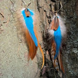 Boucles d'oreilles BOHO avec longues plumes