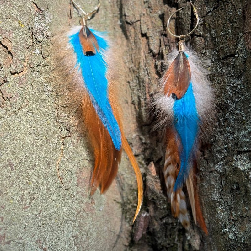 Boucles d'oreilles BOHO avec longues plumes
