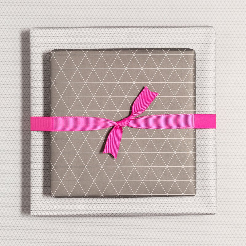 Brown wrapping paper triangles - double -sided wrapping paper for men, sustainable wrapping paper noble