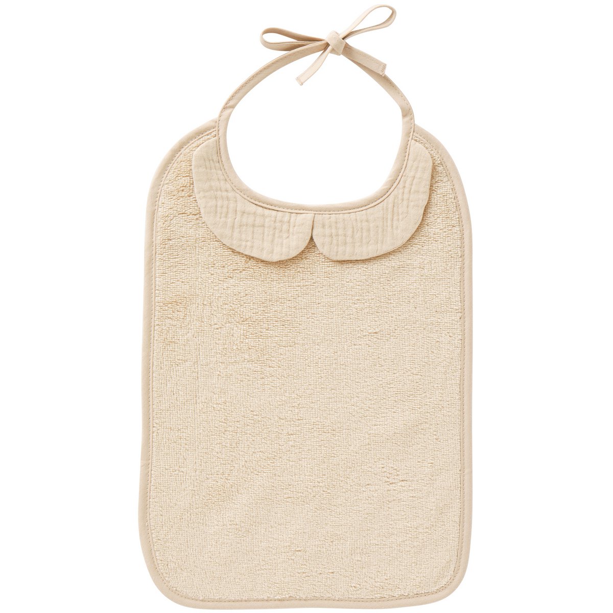 Grand bavoir bambou et gaze de coton - Biscuit
